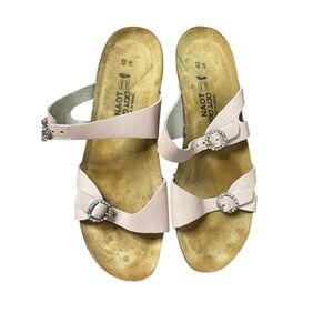 Naot Kate Pearl Rose Leather Sandals Women's US Size 9 EU Sz 40 Strappy Slides